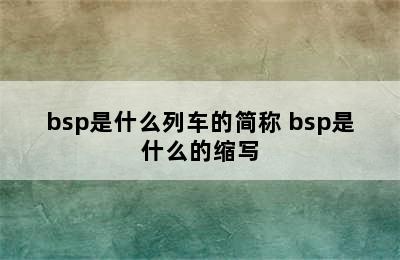 bsp是什么列车的简称 bsp是什么的缩写